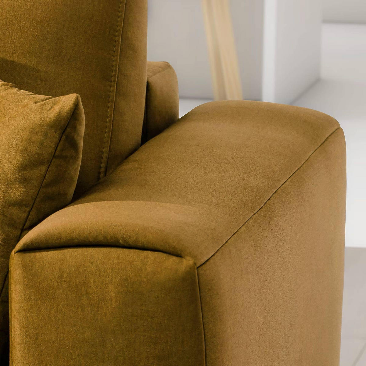 ECKSOFA mit Schlaffunktion und Bettkasten, Loco-Stoff - Gelb/Schwarz, Textil/Metall (190/289cm) - Eltap