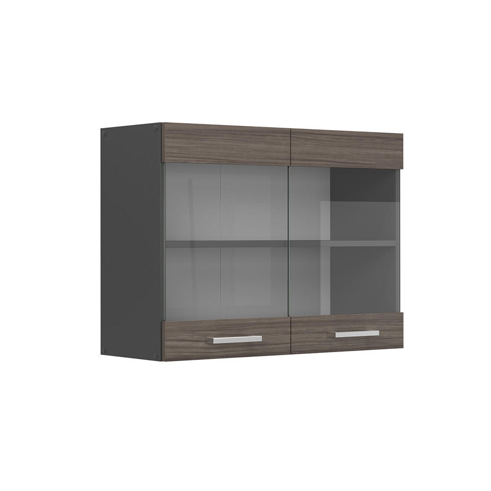 KÖKSGLASSKÅP R-Line Ädelgrå 80 cm Grå, Antracit 60/80/31 cm