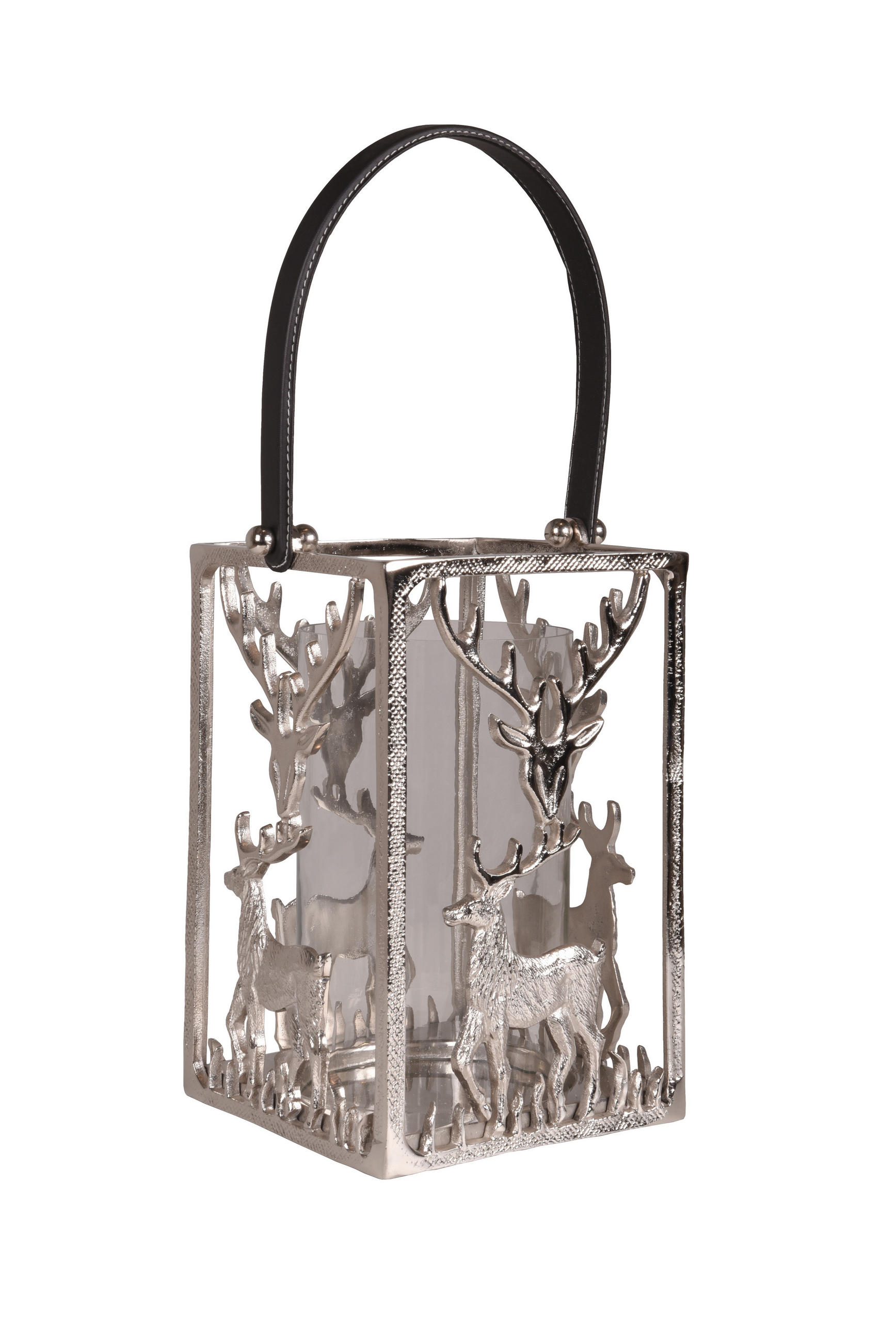LATERNE Emil Silber 31x23,5x20cm - Silberfarben, Metall (20/23.5/31cm) - DELUKE