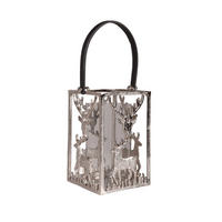 LATERNE Emil Silber 31x23,5x20cm - Silberfarben, Metall (20/23.5/31cm) - DELUKE