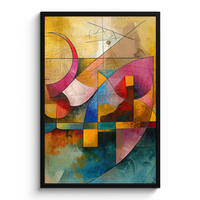 POSTER MIT RAHMEN Kunst - Abstrakt - Modern 60x90 cm - Gelb, Papier (60/90cm) - MuchoWow