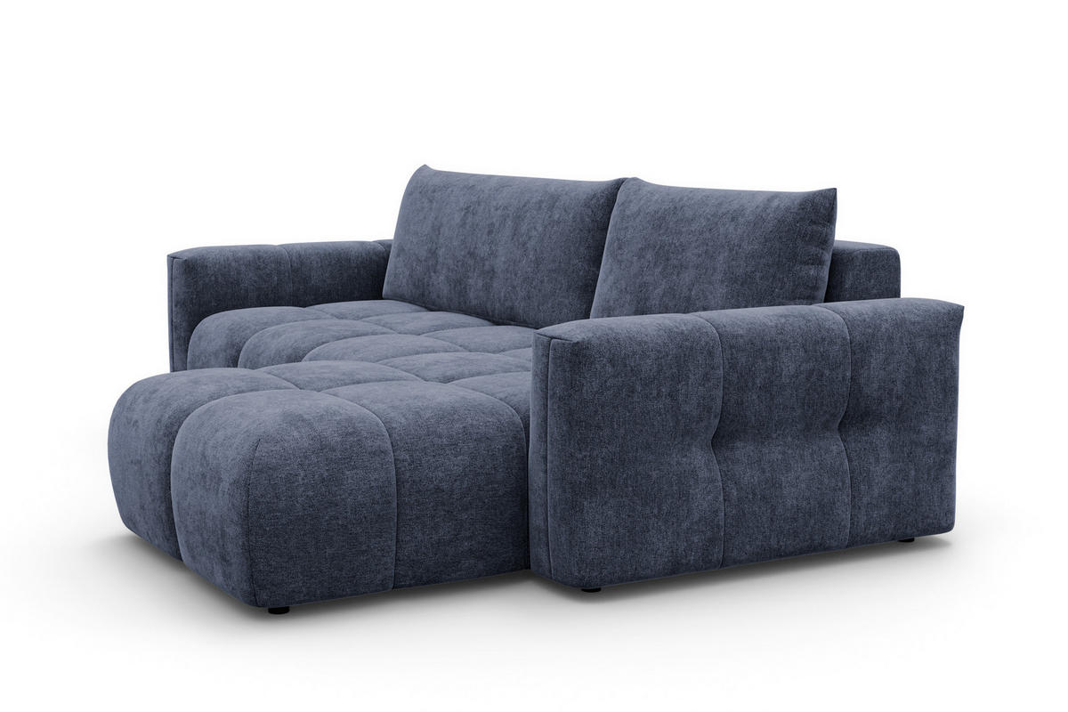 ECKSOFA VERONA 4-Sitzer rechts, Marineblau - Blau/Schwarz, Holz/Textil (266/173cm) - Courtois Laville