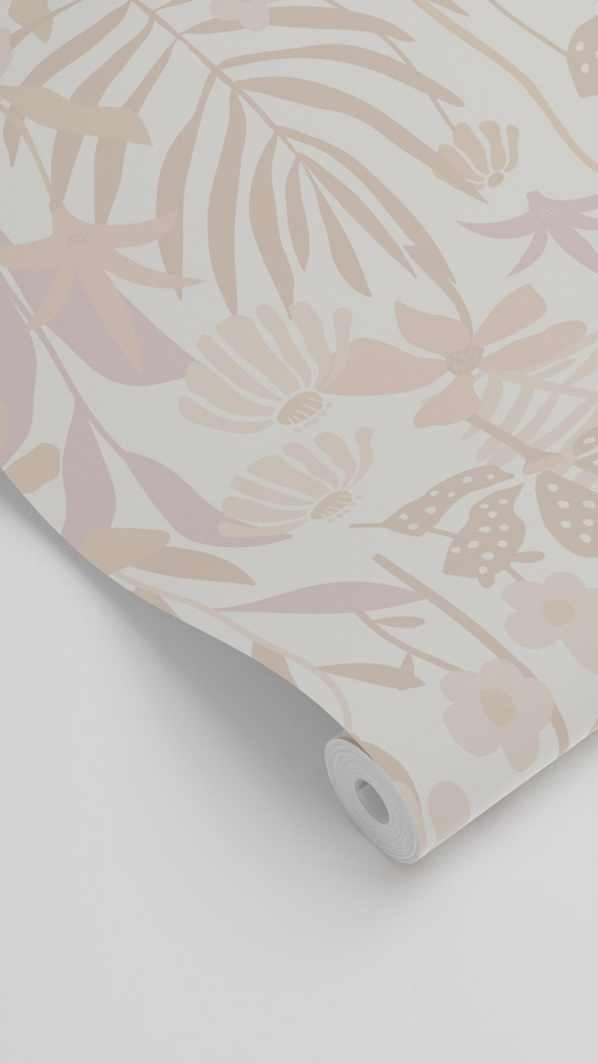 TAPETE tropische Blätter und Blüten 50 x 900 cm - Beige, Papier (50/900cm) - ESTAhome
