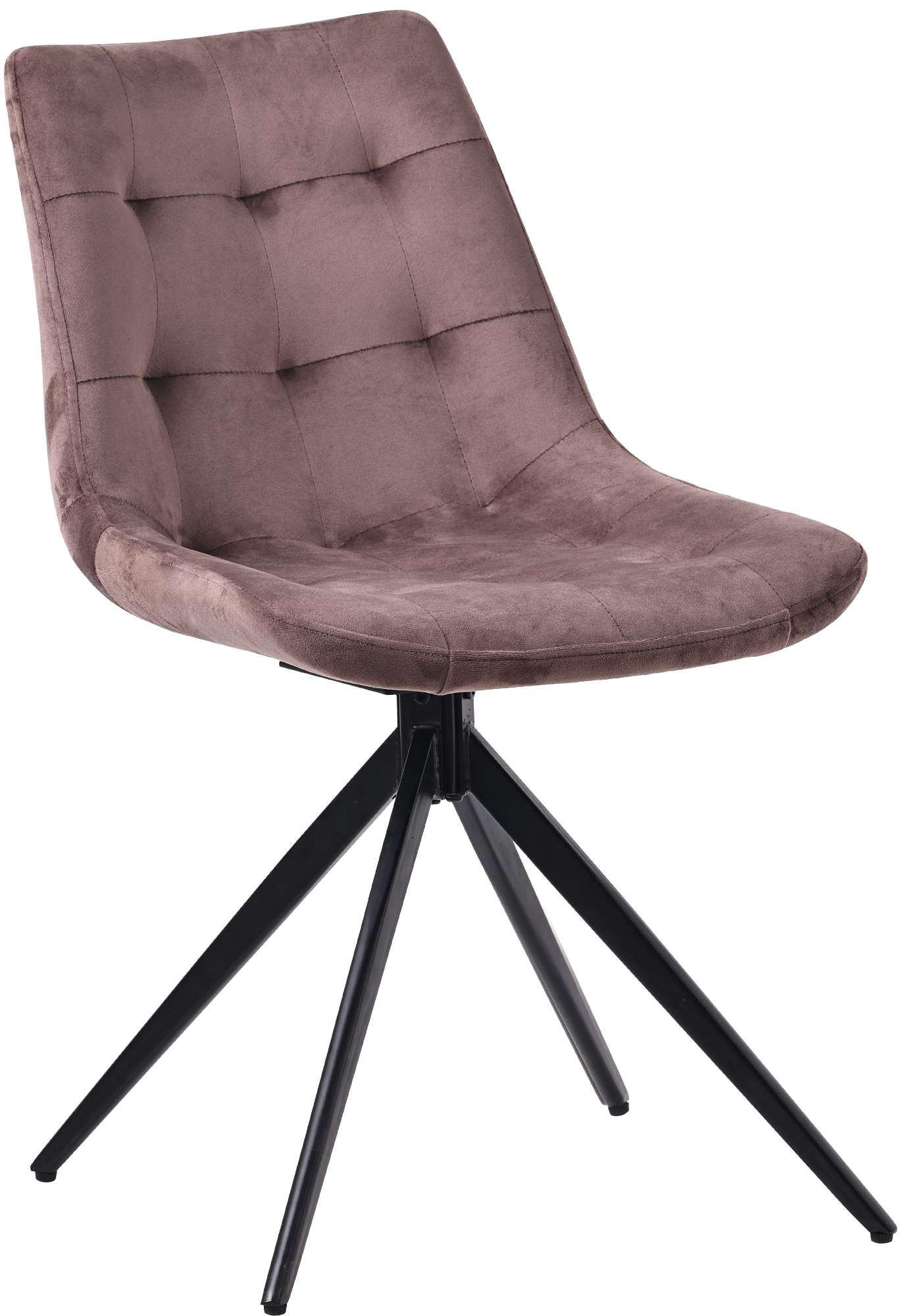DREHSTUHL Samt braun - Schwarz/Braun, Textil/Metall (48/82/56cm) - CLP