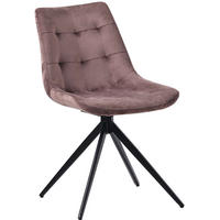 DREHSTUHL Samt braun - Schwarz/Braun, Textil/Metall (48/82/56cm) - CLP