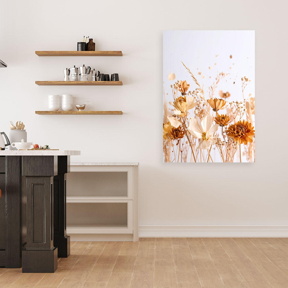 LEINWANDBILD Feldblumen in Beige Natur 80x120cm - Beige, Textil (80/120cm) - Feeby