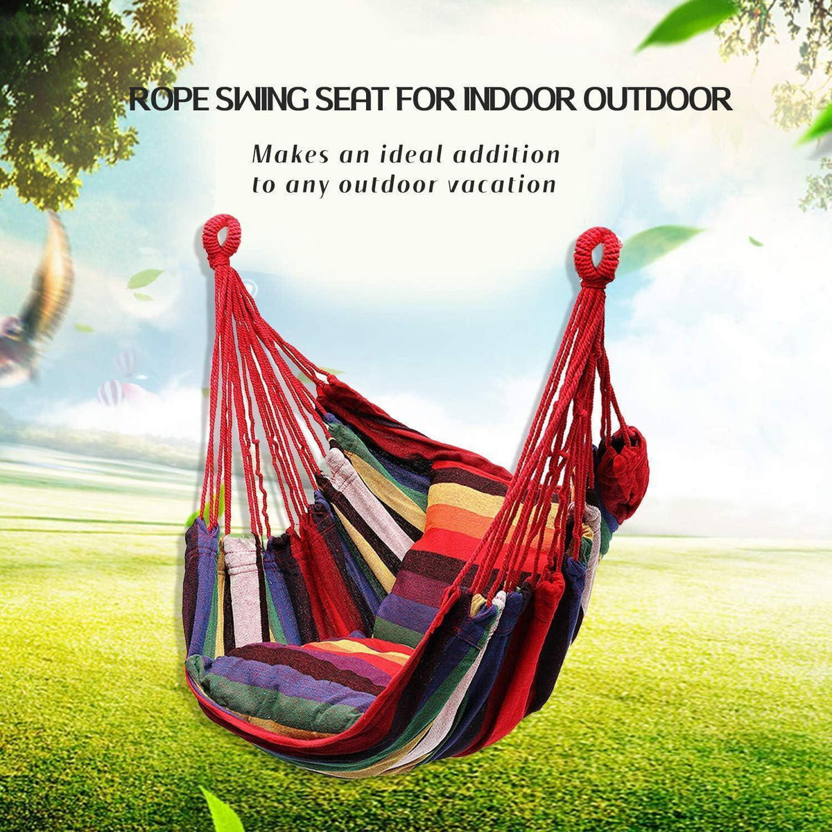 HÄNGEMATTE Outdoor Segeltuch gestreift 150kg - Multicolor, Textil (7.6/1.5/25.4cm)