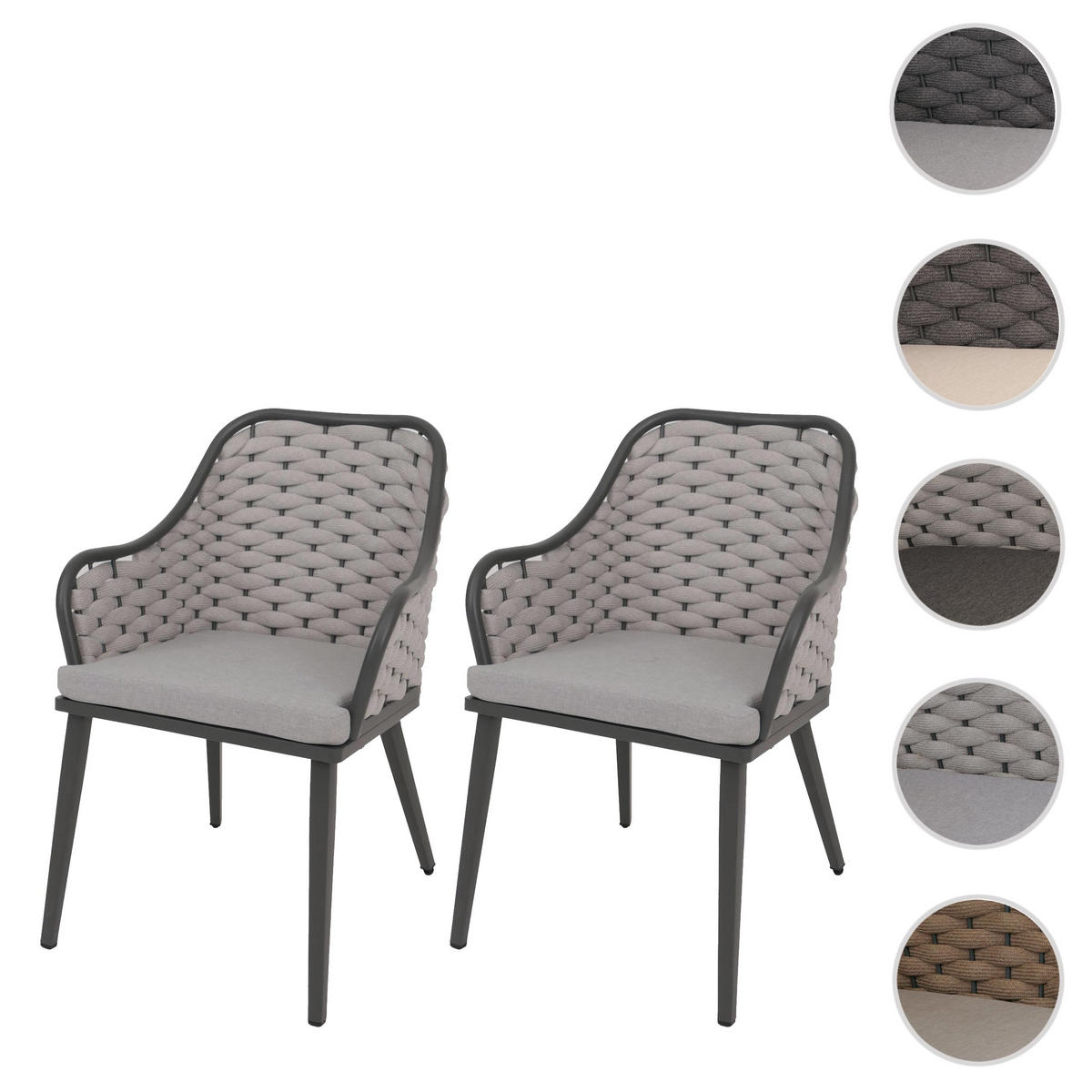 GARTENSTUHL Hellgrau, Hellgrau - Hellgrau, Textil (59/84/63cm) - MCW