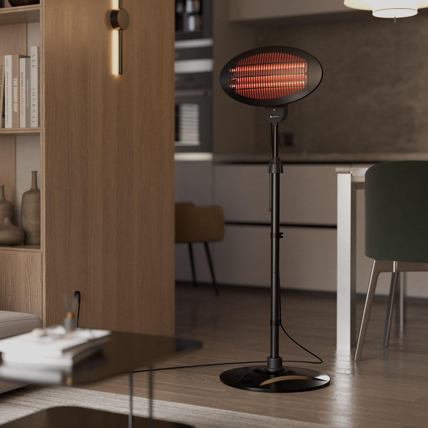 INFRAROTSTRAHLER 2000W - Schwarz, Metall (50/170/50cm) - Juskys