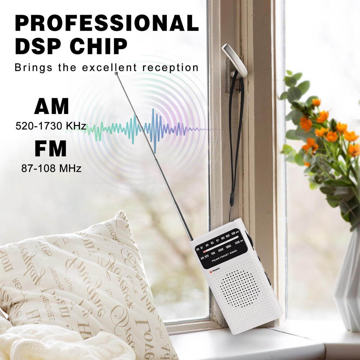 RADIO – FM/AM – Batteriebetrieben – Weiß - Weiß, Kunststoff (12.8/7/2.7cm)