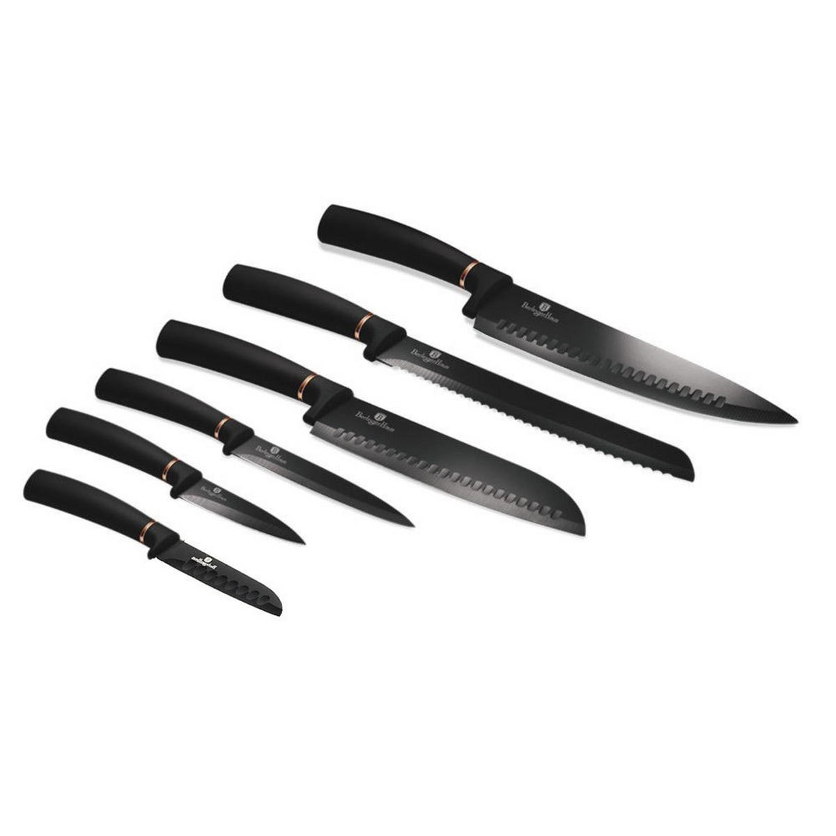 MESSERSET Schwarz 30/10/30 cm BH2337 - Schwarz, Metall - Berlinger Haus