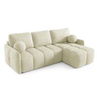 ECKSOFA Beige MONO Mit Schlaffunktion Und Dekokissen Rechts - Beige, Textil (220/145cm) - Sepro Meble