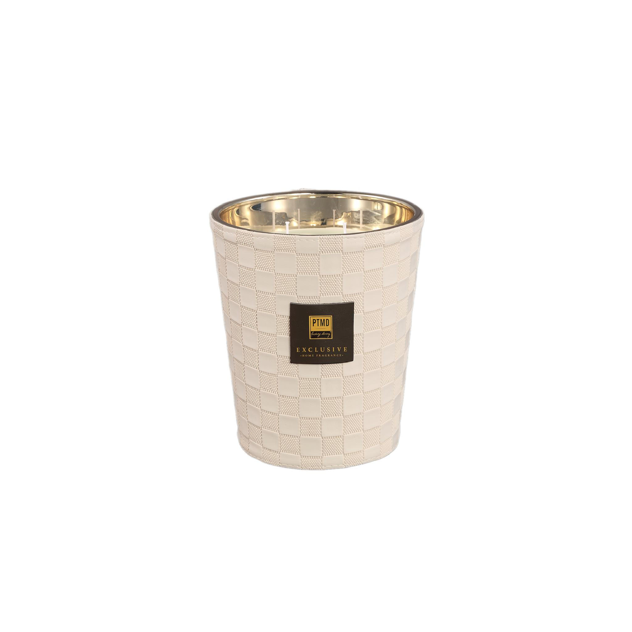 DUFTKERZE Ptmd Beige 14/14/17.5cm - Beige, Glas (17.5cm) - PTMD Collection
