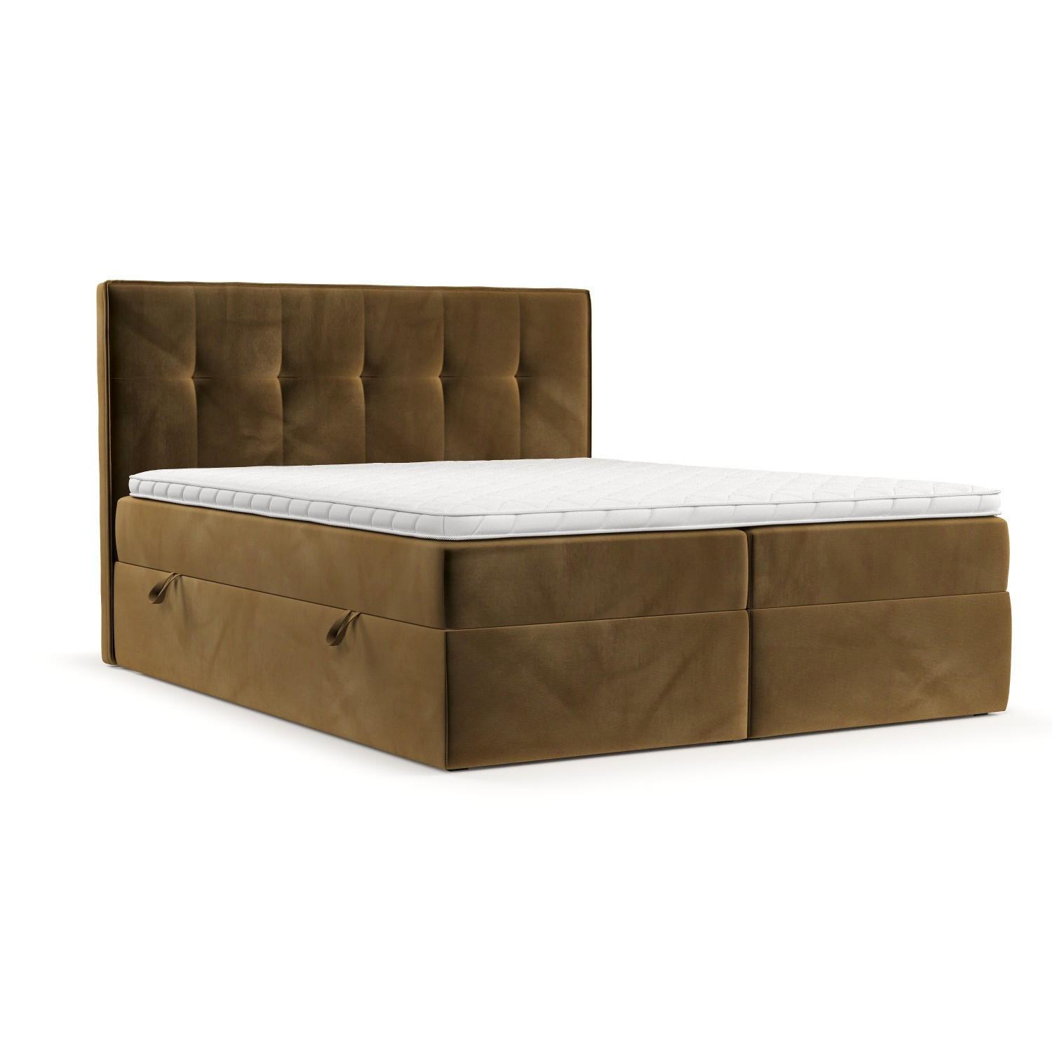 BOXBETT Mireo 140/200 cm Honiggelb im Kronos Stoff - Schwarz/Honig, Holz/Holzwerkstoff (140/200cm) - AltaBeds