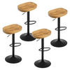 BARHOCKER 4er Set mit Sattelsitz, aus Massivholz, Dunkle Holzoptik - Buchefarben/Schwarz, Holz/Metall (41.5/60/31.5cm) - Woltu