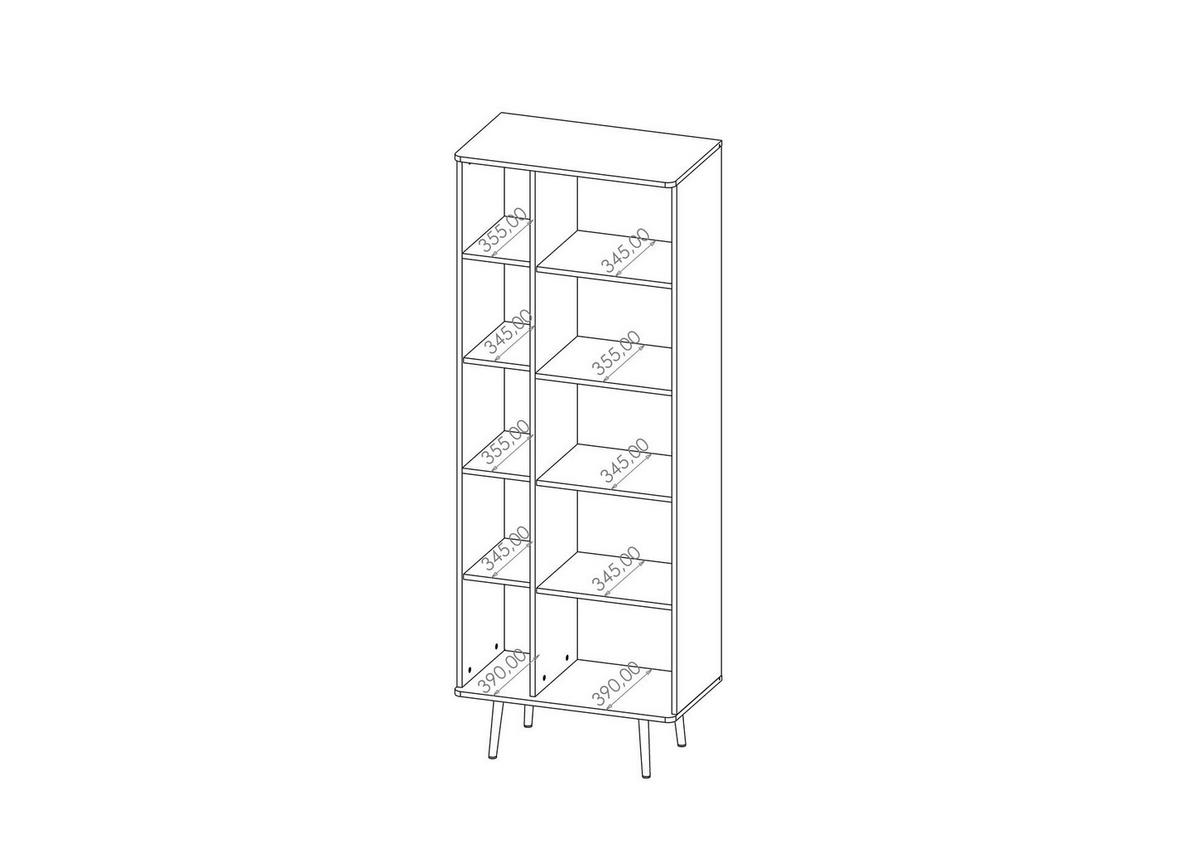 BÜCHERREGAL Elio Braun mit Graphit, mit Türen - Schwarz/Braun, Holzwerkstoff (150/80/41cm) - Bettso