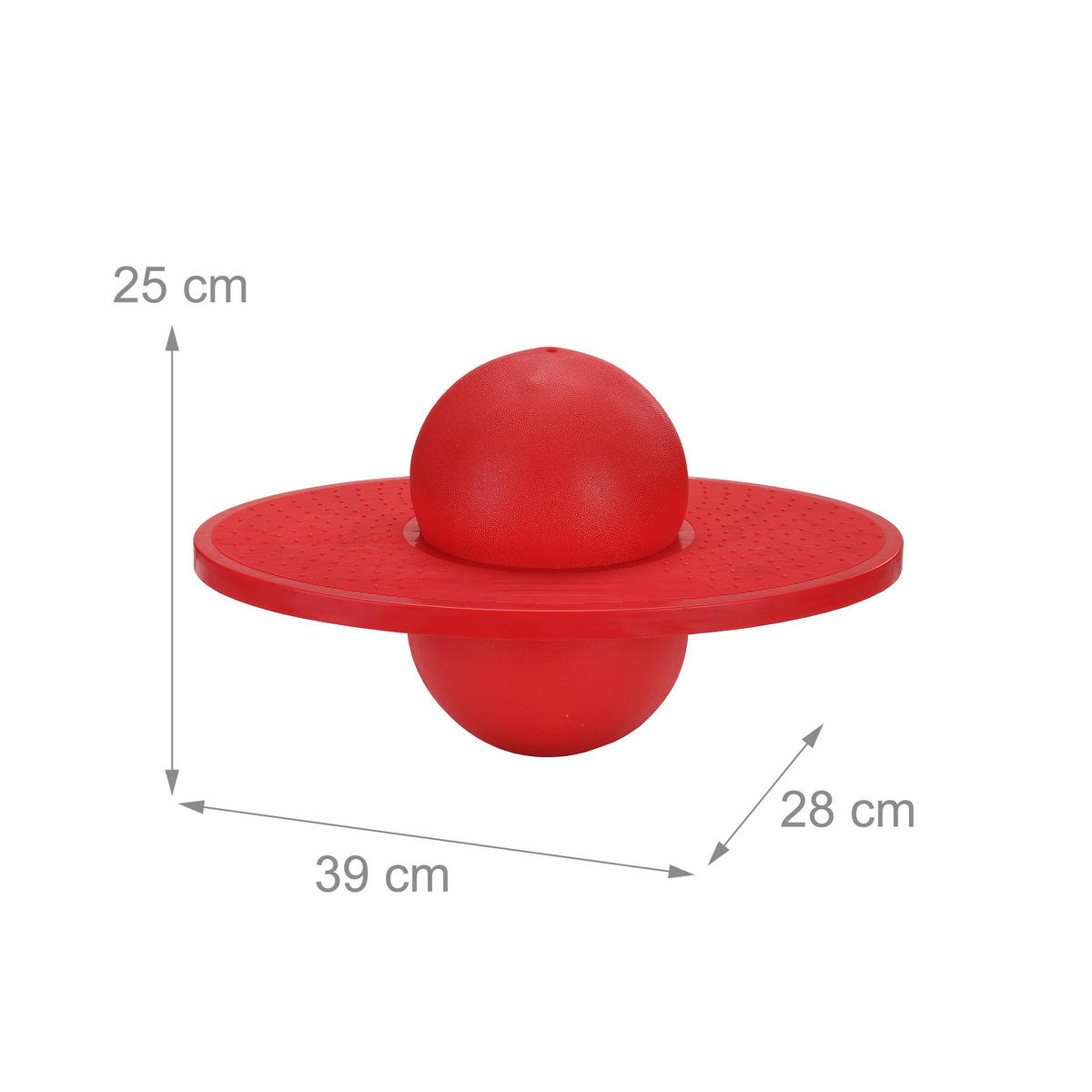 POGO lopta - crvena, plastika (39/28cm) - Relaxdays