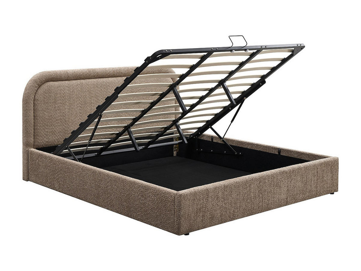 BETT mit Bettkasten - 2 Personen - stoff - taupe Fidozia - Taupe, Textil (200/200cm) - Vente-Unique
