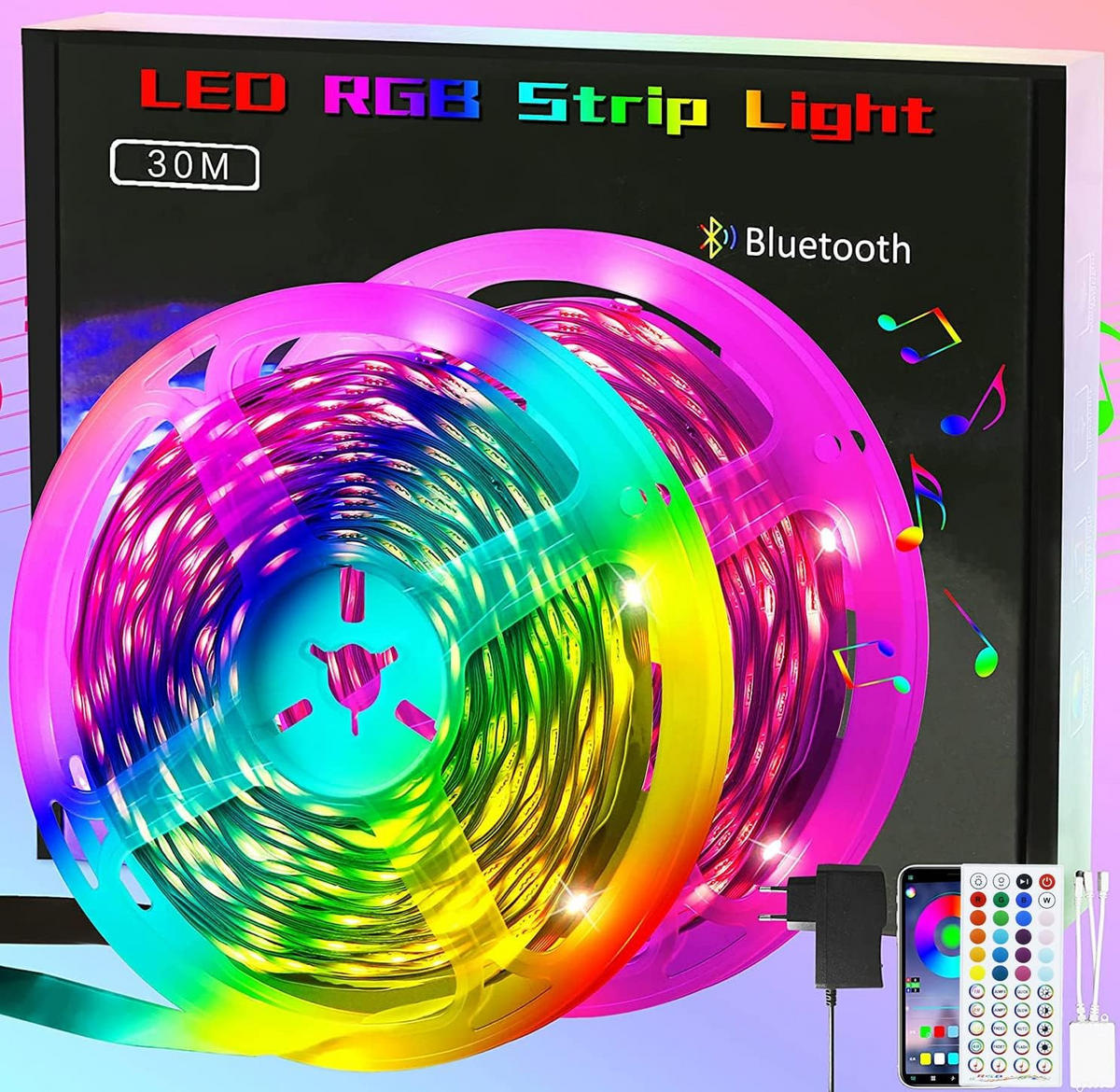 LED-STRIP Zyrvixk 30m - Multicolor, Kunststoff (30/30/30cm) - ZMH