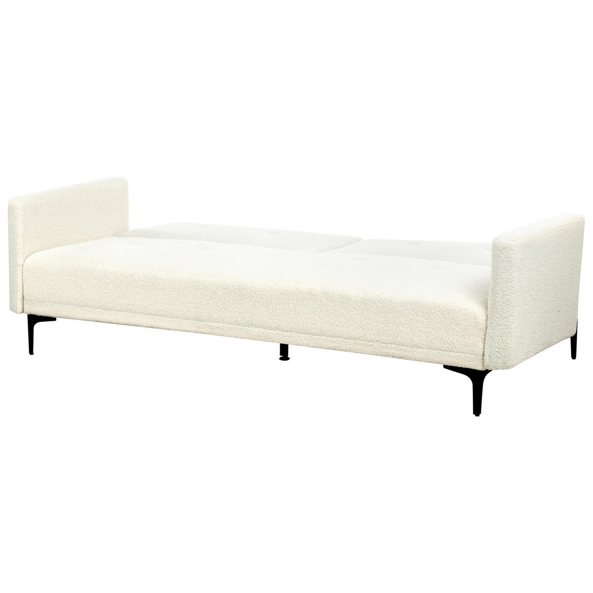 3-SITZER-SCHLAFSOFA Bouclé cremeweiß/schwarz Lucan - Schwarz/Weiß, Textil (191/75/91cm) - Beliani