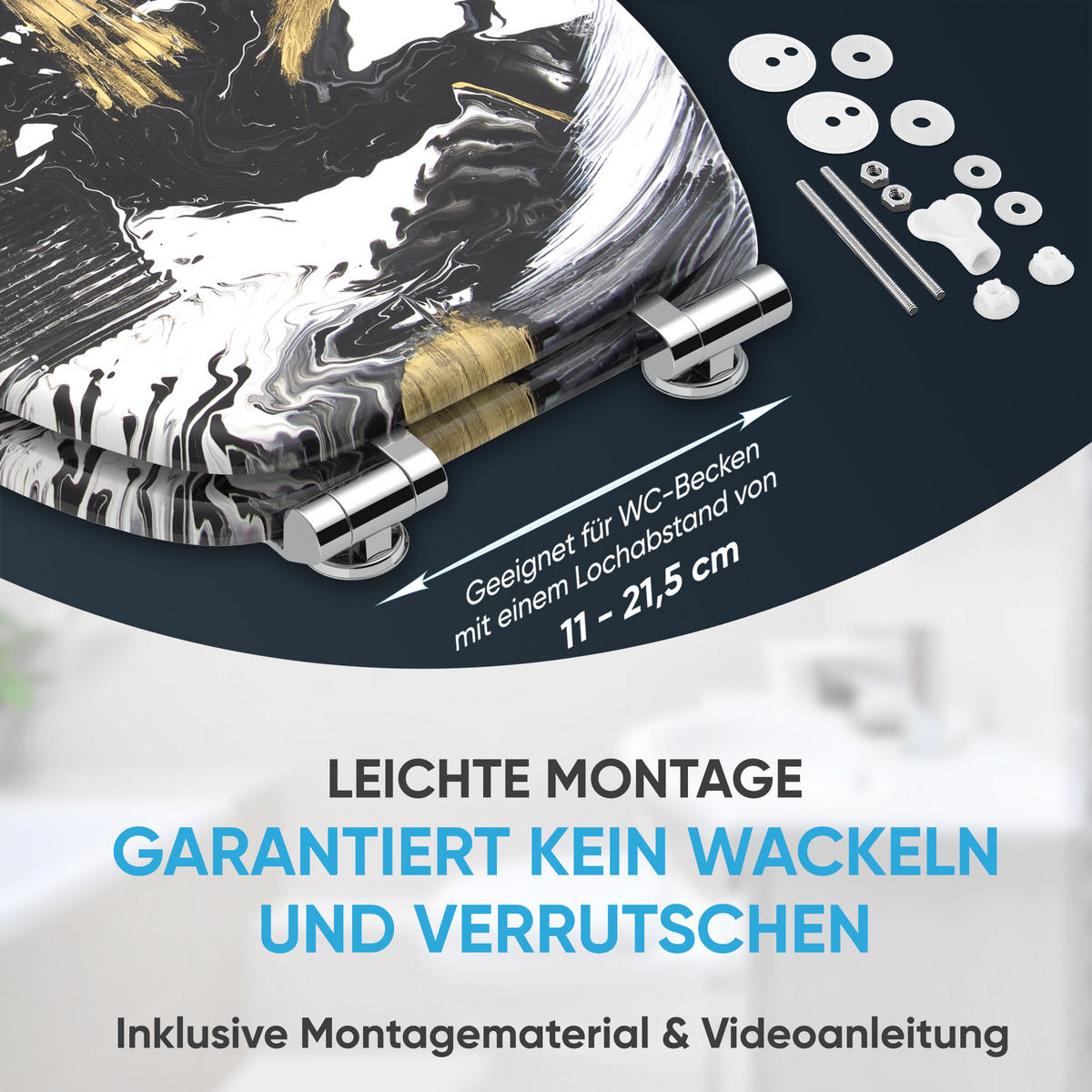 WC Sitz mit Absenkautomatik Acrylics - Weiß, Holzwerkstoff (38/6/47cm) - Sanilo