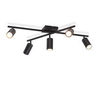 DECKENSTRAHLER Berlinchen 5-flammig 77.5/57.5/21 cm - Schwarz, Metall (77.5/57.5/21cm) - Nettlife