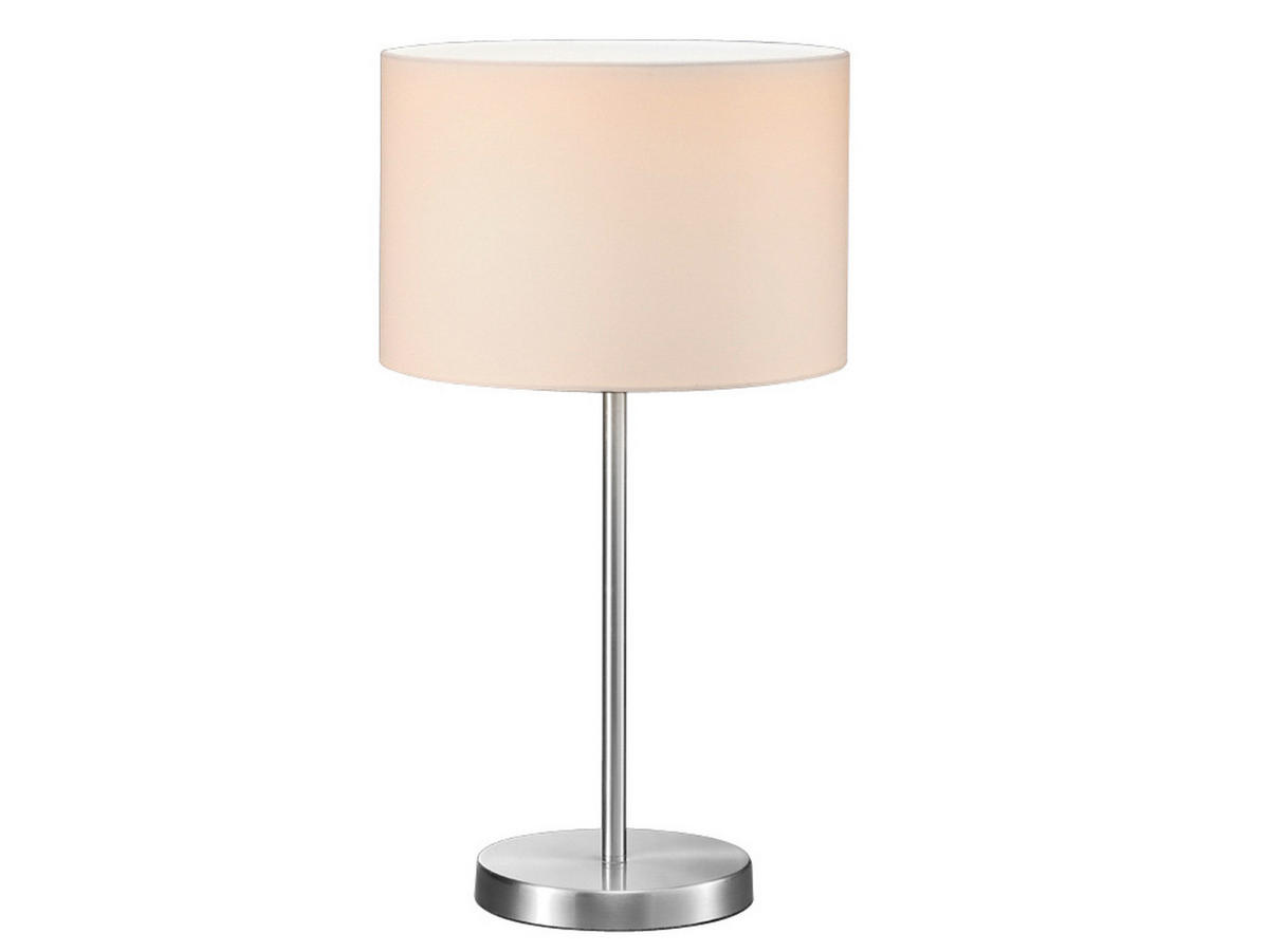 LED-TISCHLAMPE Stoffschirm Weiß, dimmbar, Höhe 55cm - Weiß, Textil (30/30/55cm) - meineWunschleuchte