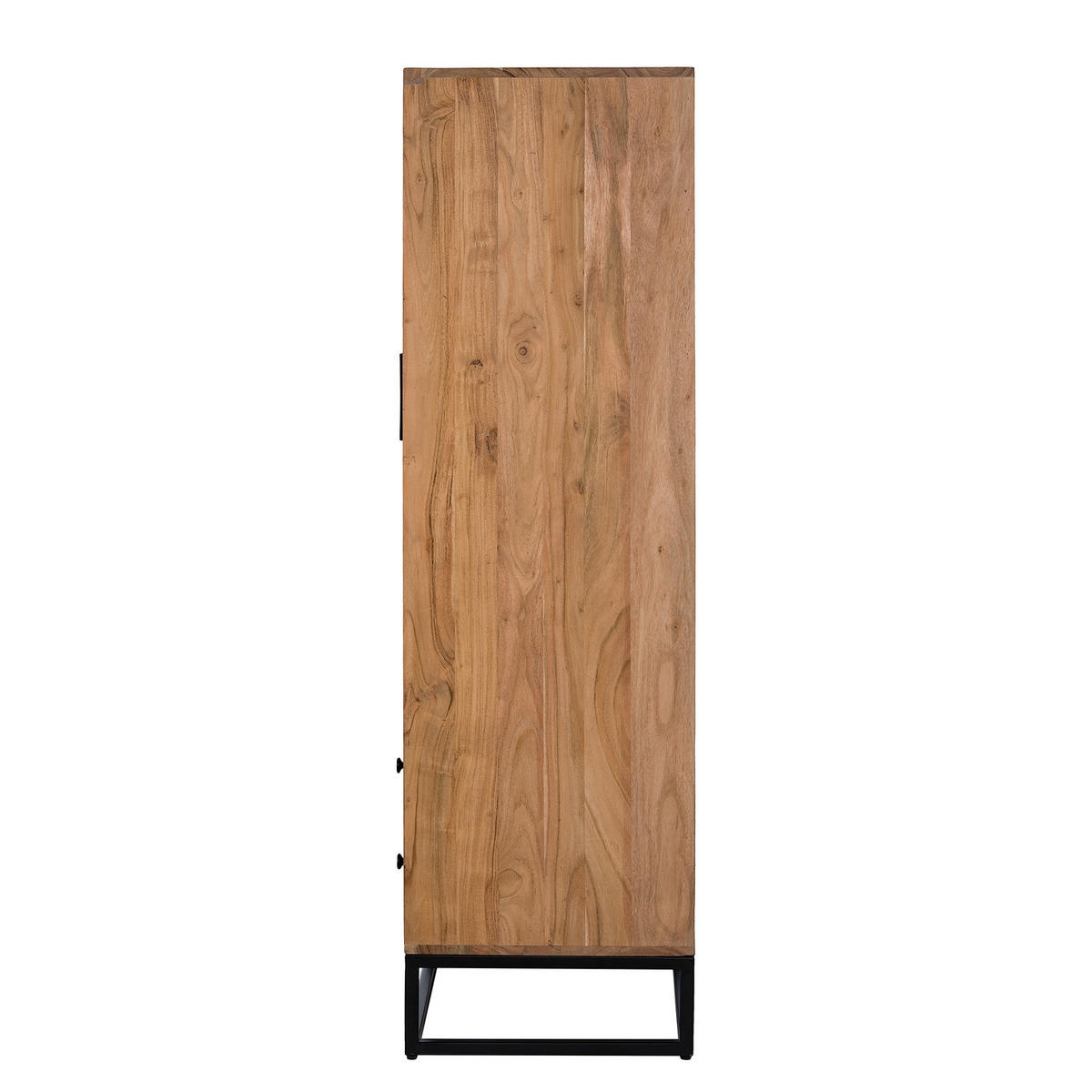 MASSIVES HIGHBOARD - Akazie / Schwarz - Schwarz/Braun, Holz/Metall (105/146/42cm) - home24