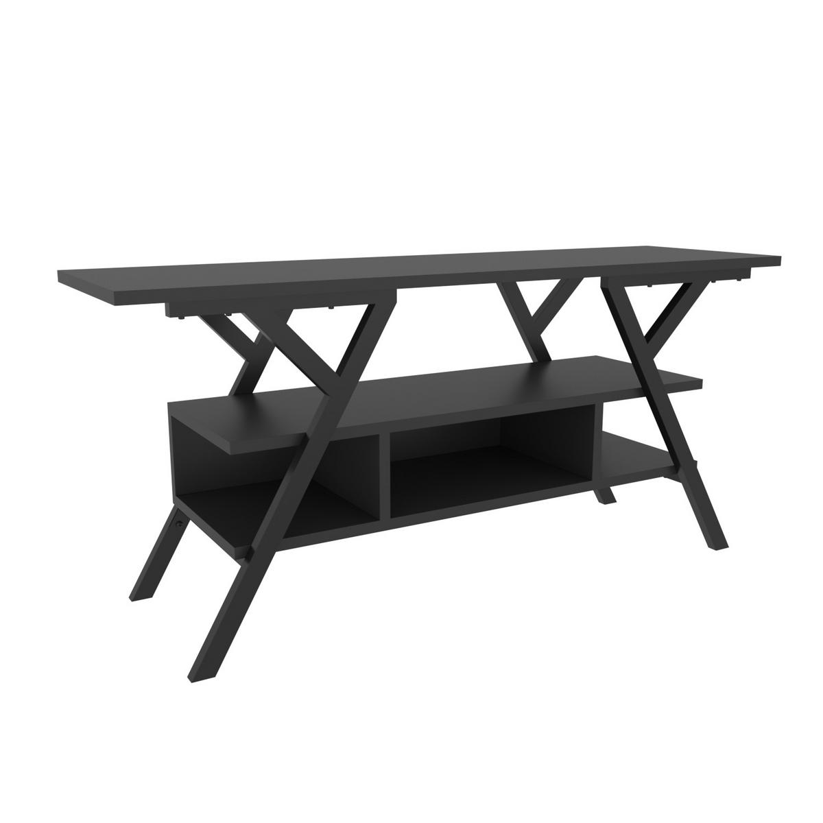 TV Stand Minerva Schwarz Anthrazit - Anthrazit/Schwarz, Holzwerkstoff (120/55/35cm) - Decorotika