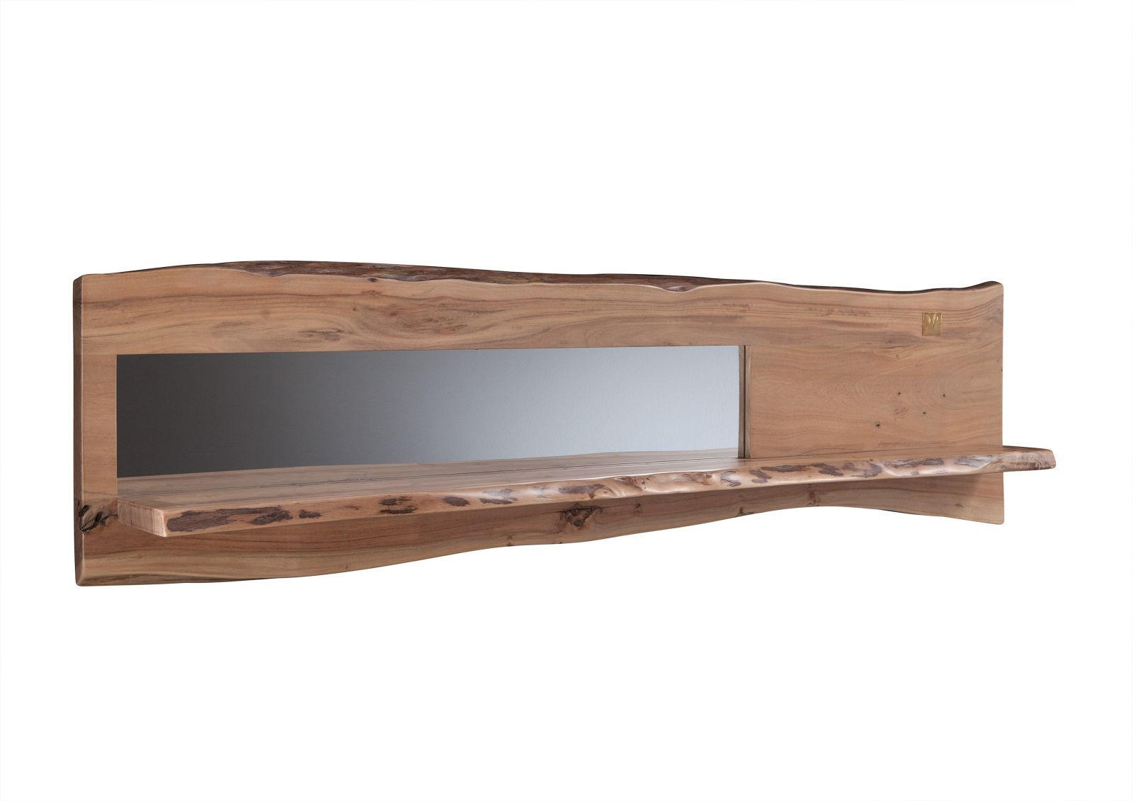 Massivmoebel24 Wandregal Natur 191x38x22 cm