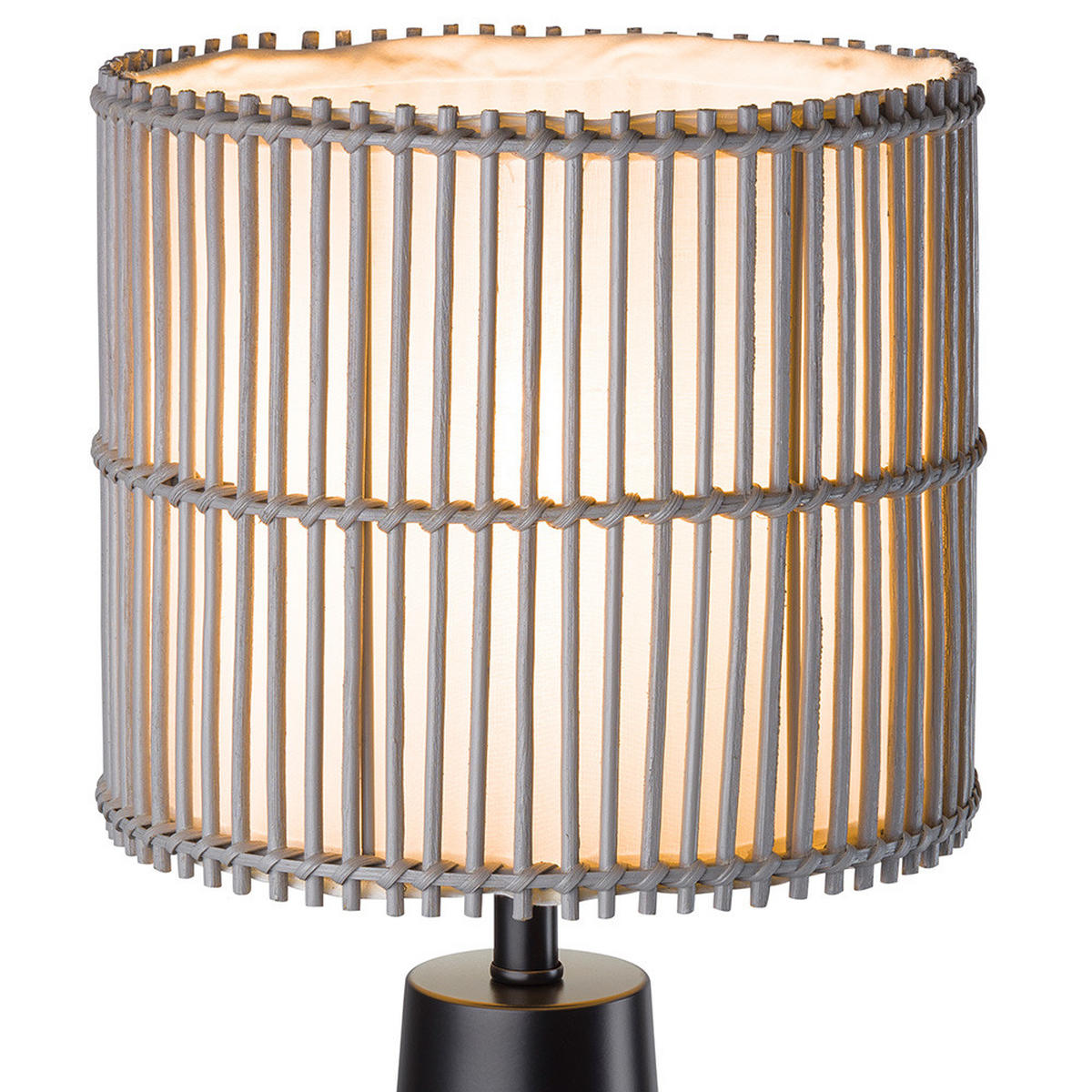 TISCHLEUCHTE Metall Bambus Grau - Grau, Holz (30/30/60cm) - Globo Lighting