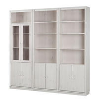 BÜCHERWAND - Kiefer massiv, Typ F - Weiß/Kieferfarben, Holz (222/223/37cm) - home24