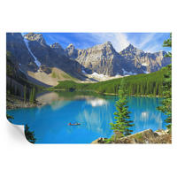 FOTOTAPETE 104x70 cm - Bergsee - Blau, Textil (104/70cm) - Wallfluent