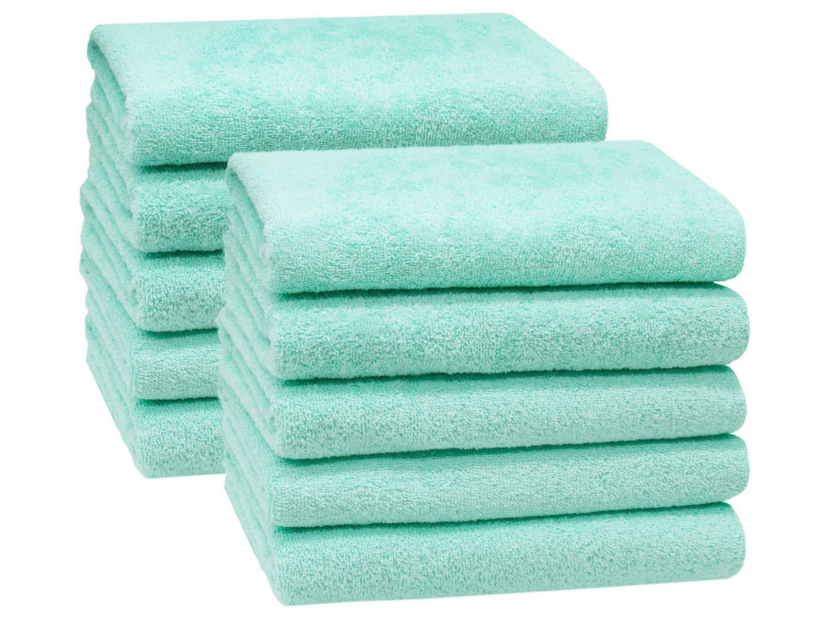 HANDTÜCHER, 10er-Set, 50x100 cm, 100% Baumwolle, Blau - Grün, Textil (50/100cm) - Zollner