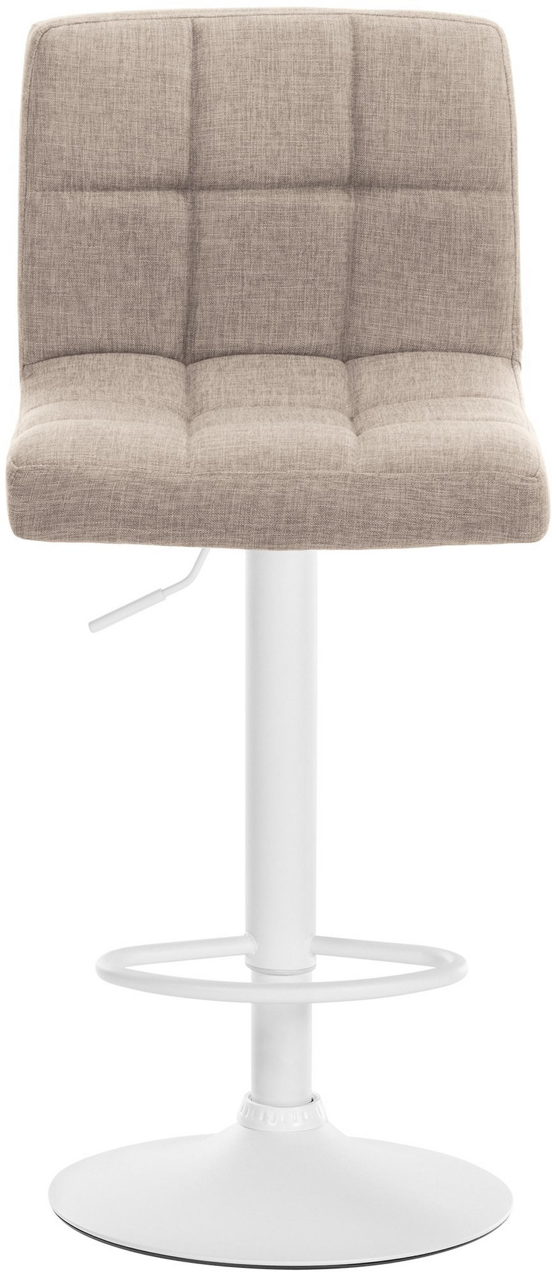 BARHOCKER 2er-Set MADRID Creme Stoff Weiß - Creme, Textil/Metall (46/94/47cm) - DELUKE