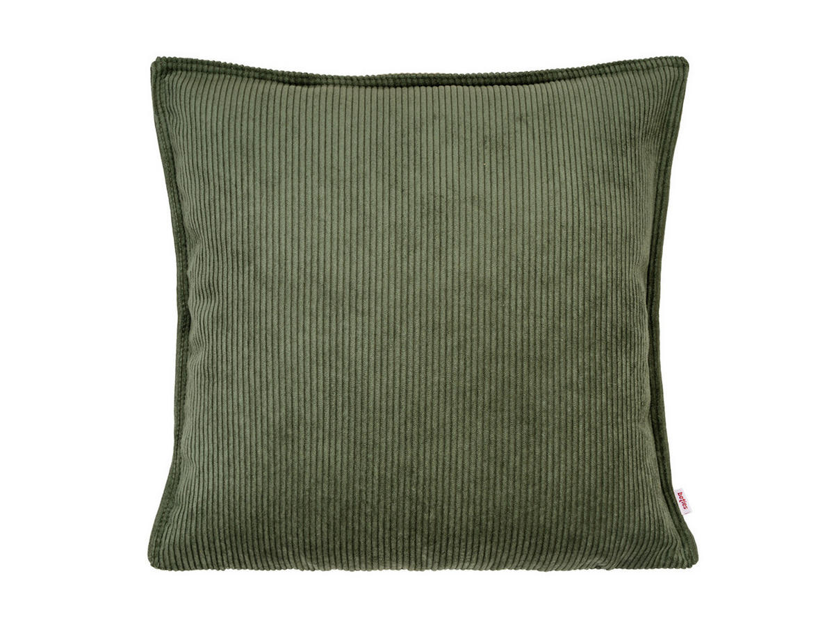 KISSENHÜLLE HYggelig No.1 bamboo-grün Cord-Samt 50/50 cm - Grün, Textil (50/50cm) - beties Heimtextil