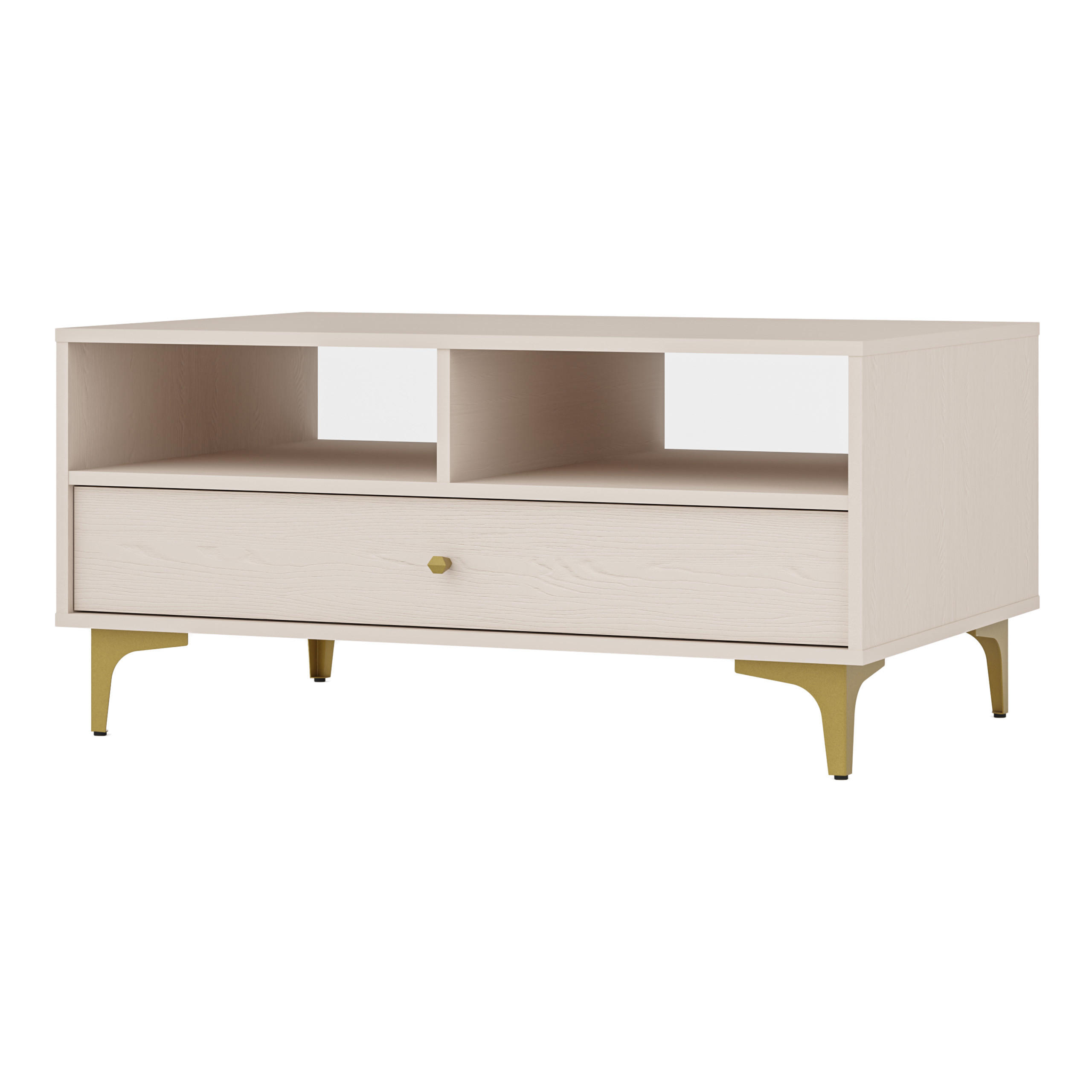 COUCHTISCH TORINO 100,2/48,5/65 cm Beige - Beige, Holzwerkstoff (65/100.2/48.5cm) - MASSENO
