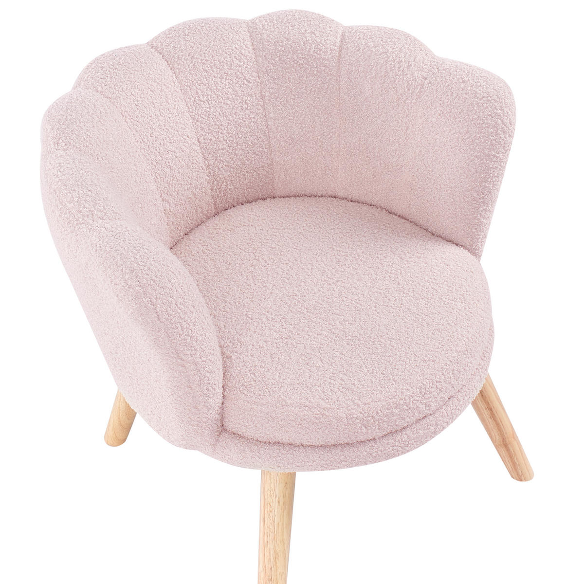 KINDERSESSEL Bouclé Pastellrosa Halby - Pink, Textil (60/54/54cm) - Beliani