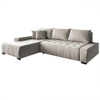 ECKSCHLAFSOFA Draco L Beige - Beige/Schwarz, Textil/Metall (268/183cm) - Beautysofa