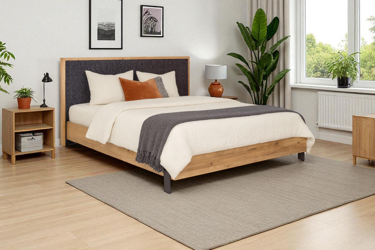 POLSTERBETT mit Matratze PRATO, Braun, 140x200 cm - Braun, Textil (140/200cm) - KS Home Concept