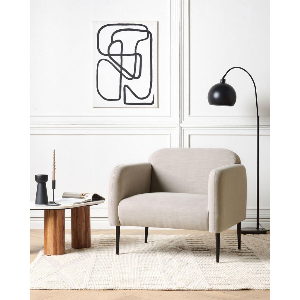 Thumbnail - Beliani Sessel, Grau, Schwarz, Textil, 1-Sitzer, 83x77x74 cm, Wohnzimmer, Sessel, Polstersessel