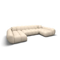 WOHNLANDSCHAFT Liva Beige Kunstleder U-Form XXL Studio - Beige, Kunststoff (330/70/160cm) - VAROYAL