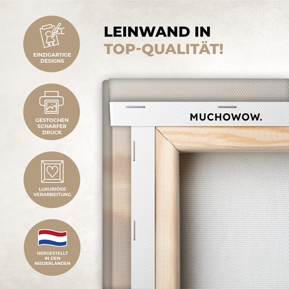 LEINWANDBILD Gras - Morgennebel - Kreuz - Christentum Deko Wohnzimmer 20x30 cm - Beige, Textil (20/30cm) - MuchoWow