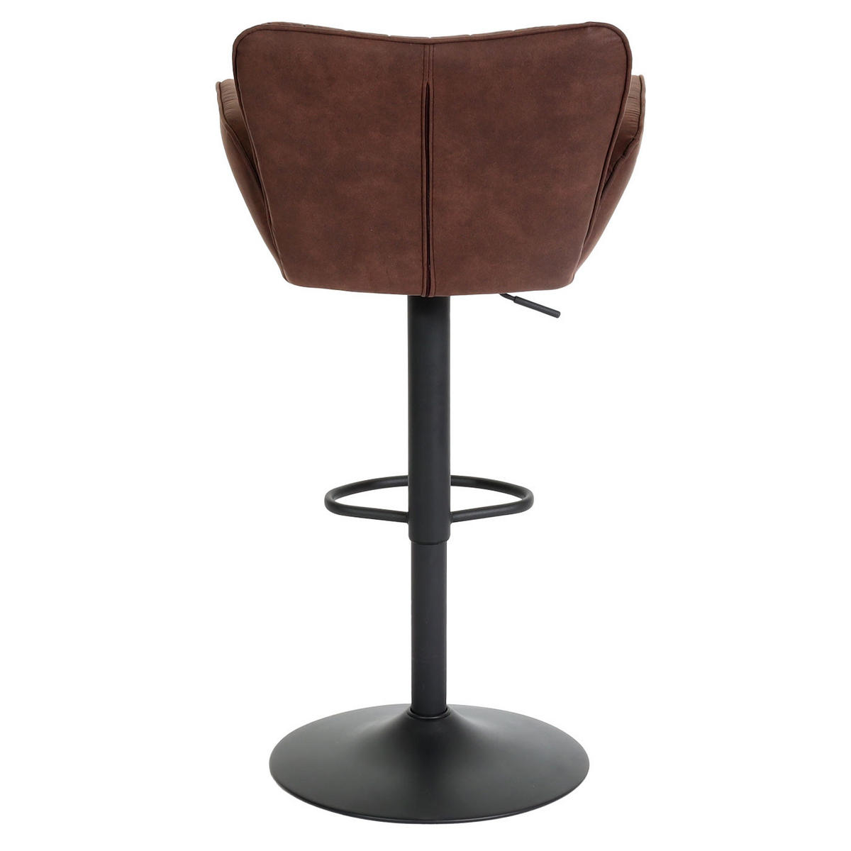 BARHOCKER 2er-Set gepolstert mit Lehne Sitzhöhe 66-90cm mit Armlehne Fußablage drehbar Stoff/Textil Eisen Dunkelbraun Fuß Schwarz - Braun, Kunststoff/Metall (50/110/45cm) - PROREGAL