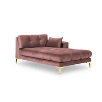 CHAISELONGUE rechts Mamaia aus Samt rosa - Pink, Textil (102/75/185cm) - Micadoni