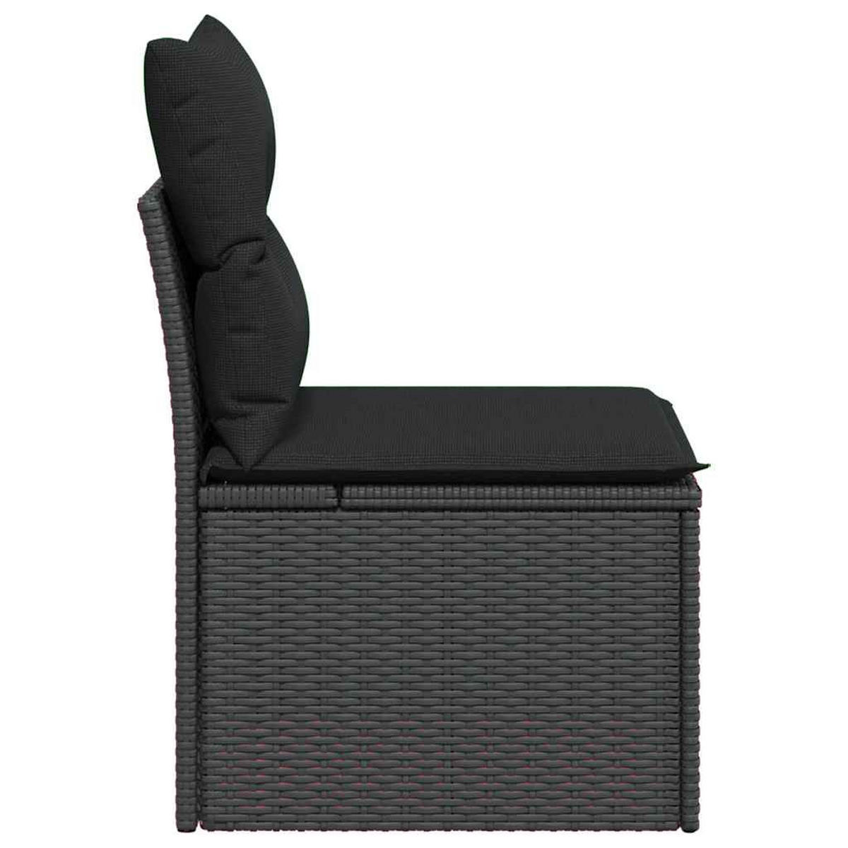 GARTENSTUHL Ohne Armlehnen Mit Kissen Schwarz Poly Rattan - Schwarz, Kunststoff (55/69/62cm) - vidaXL