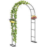GARTENBOGEN,METALL Hochzeit Event,schwarz - Schwarz, Metall (23/12/62cm) - Vallsero