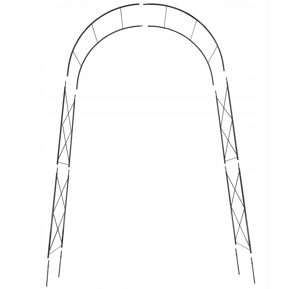 GARTENPERGOLA für Blumen, 255 cm, Schwarz - Schwarz, Metall (150/255cm) - KADAX