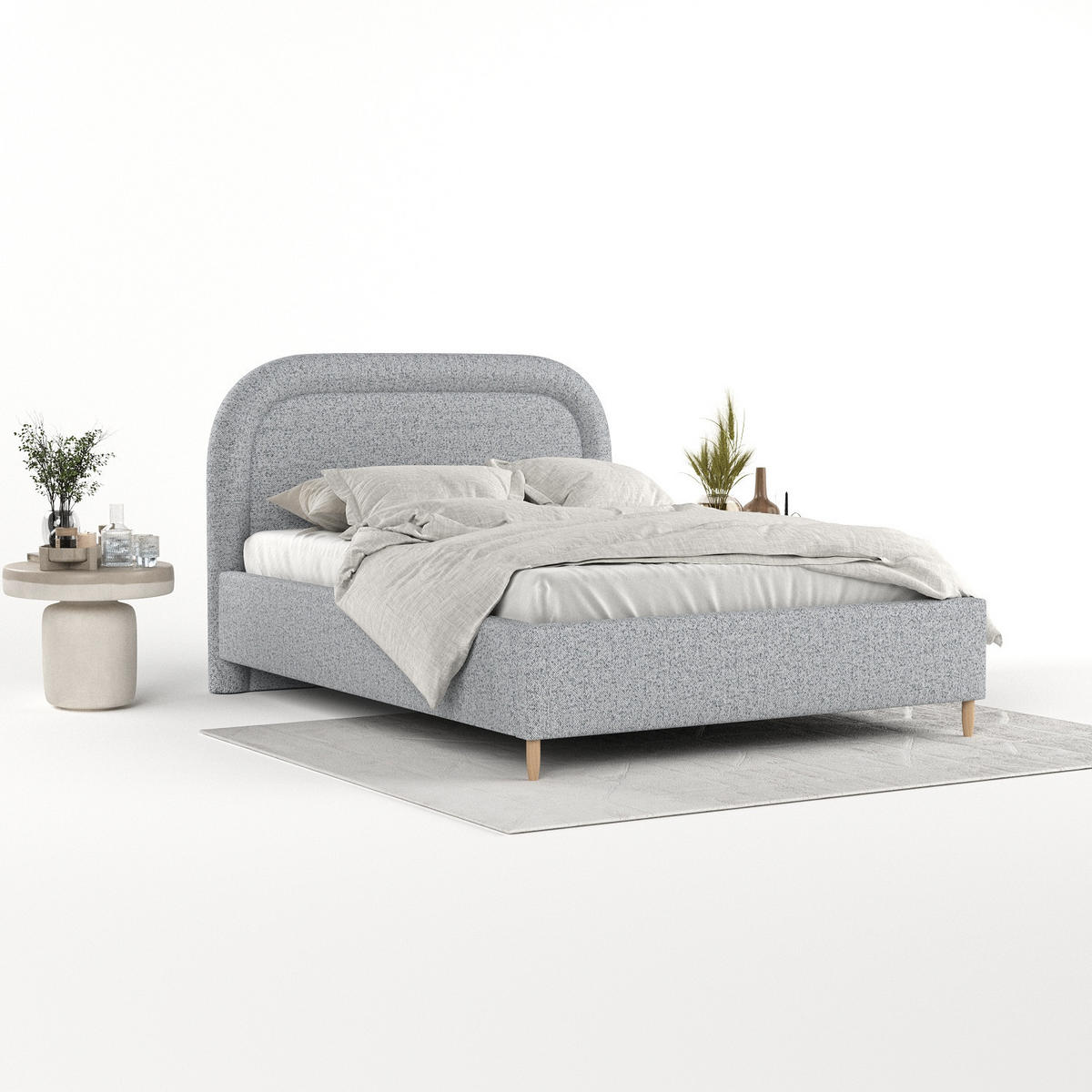 POLSTERBETT Zoya 140/200 cm Grau im Riva Stoff - Naturfarben/Grau, Holz/Holzwerkstoff (140/200cm) - AltaBeds