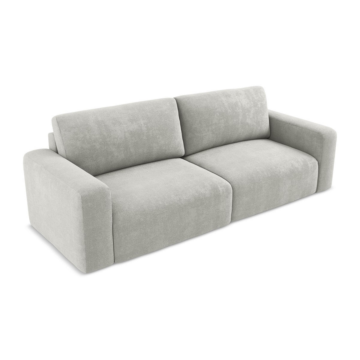 3-SITZER SOFA mit Schlaffunktion Chenille Stoff Grau - Hellgrau/Schwarz, Kunststoff/Textil (244/79/102cm) - LaMiaSofa